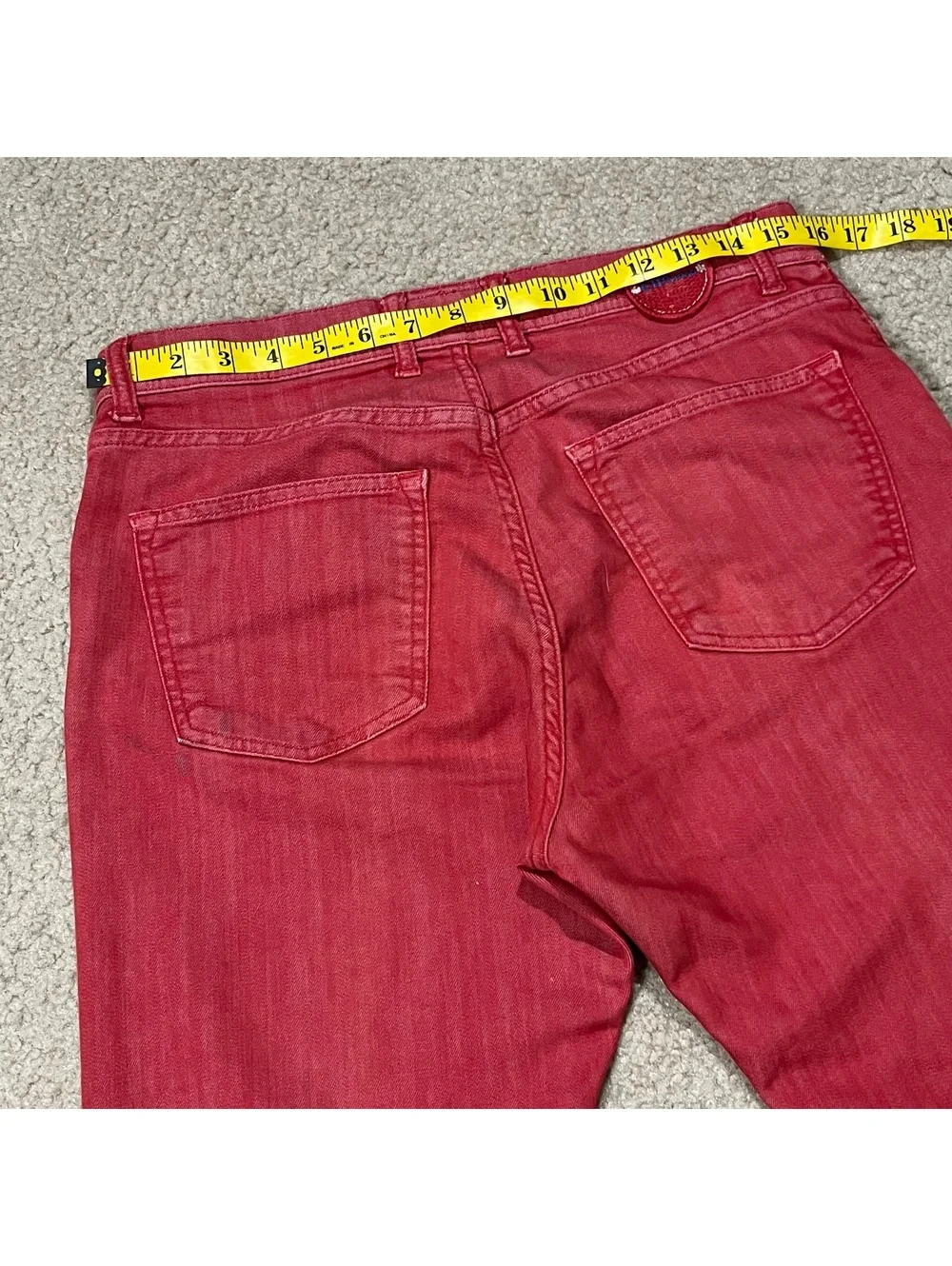 Kiton Mens Red Stretch Jeans Size 33